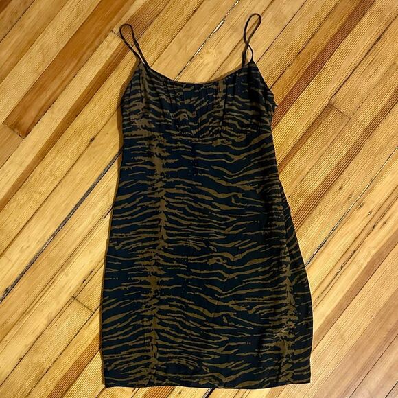 STAUD Bell Zebra Print Dress Size 6 - Picture 2 of 8